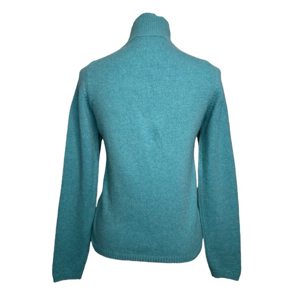 Not for sale -Ba&sh Wool Blend Sweater Fred Teal Blue Preppy Classic Turtleneck - Picture 6 of 13